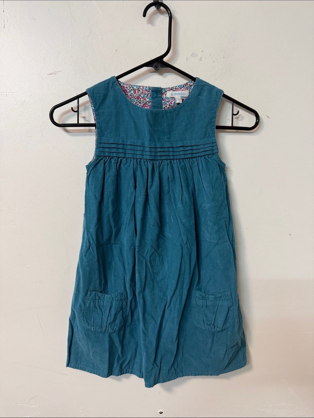 JoJo Maman Bebe Teal Sleeveless Pocket Dress